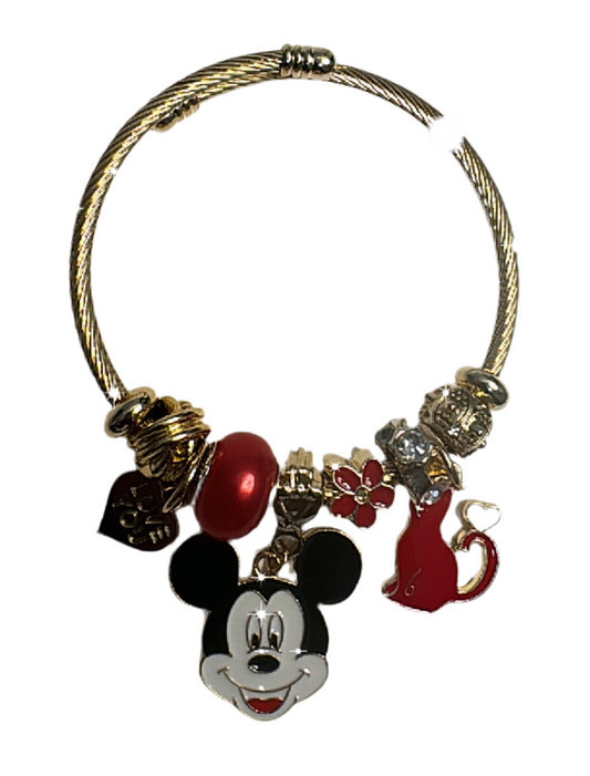 Pulsera con dije de Mickey rojo