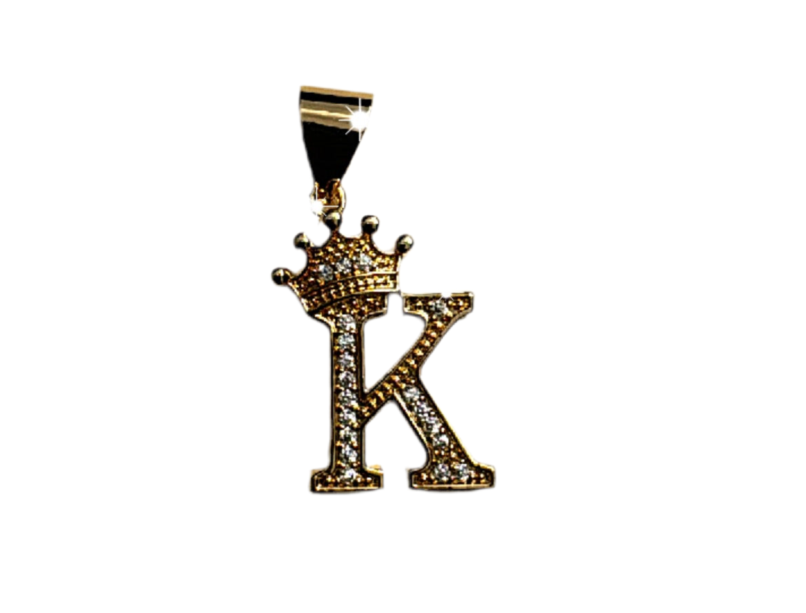 INITIAL CROWN PENDANT