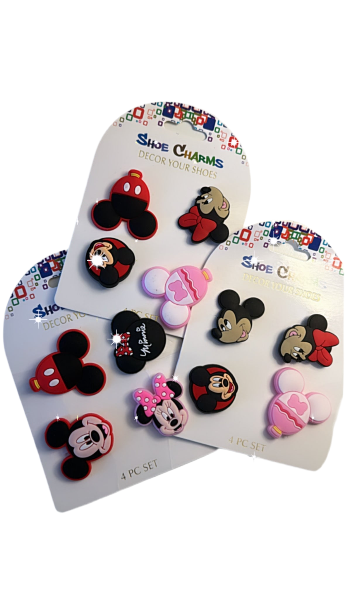 Adornos para zapatos de Minnie y Mickey (juego de 4 piezas)