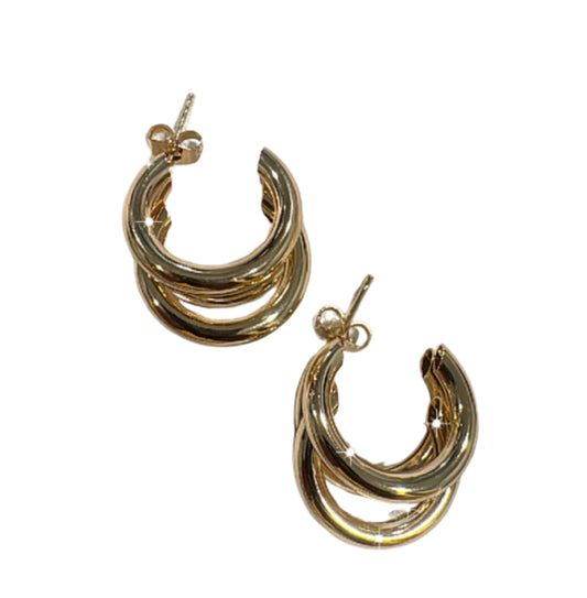 TRIPLE GOLD HOOPS