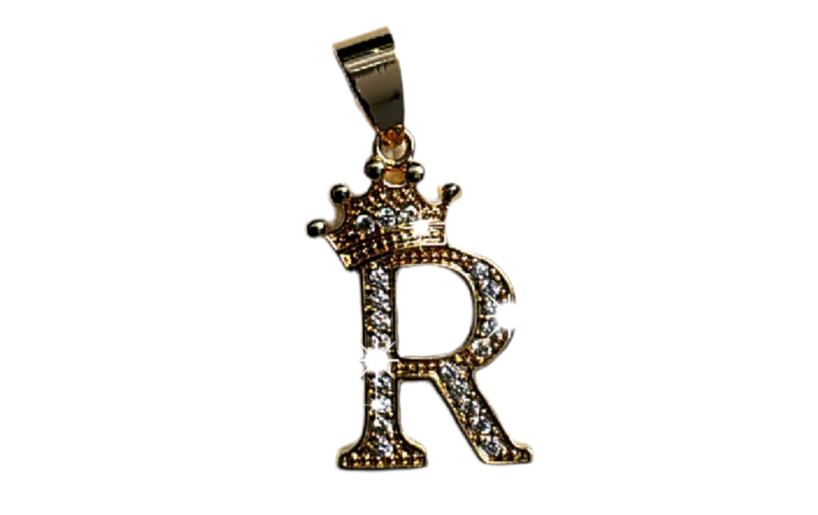 INITIAL CROWN PENDANT